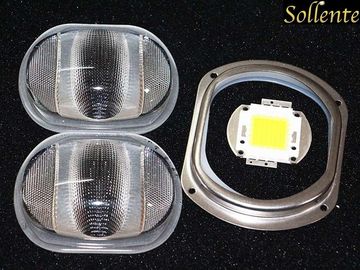 Asymmetric Street Lamp COB LED Modules , LED Street Light Lens With Reflector