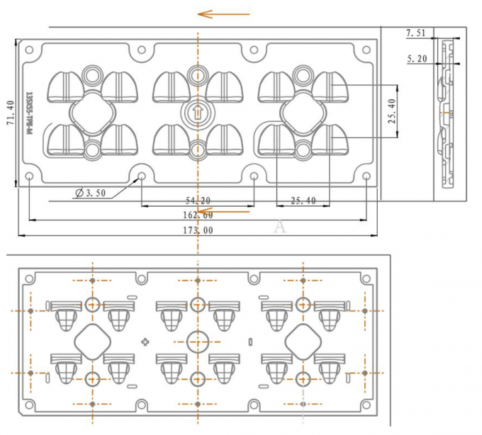 Led Module Drawing Png SMD 3535 Replaceable LED PCB Module , 12W Cree LED Module With PC Lens